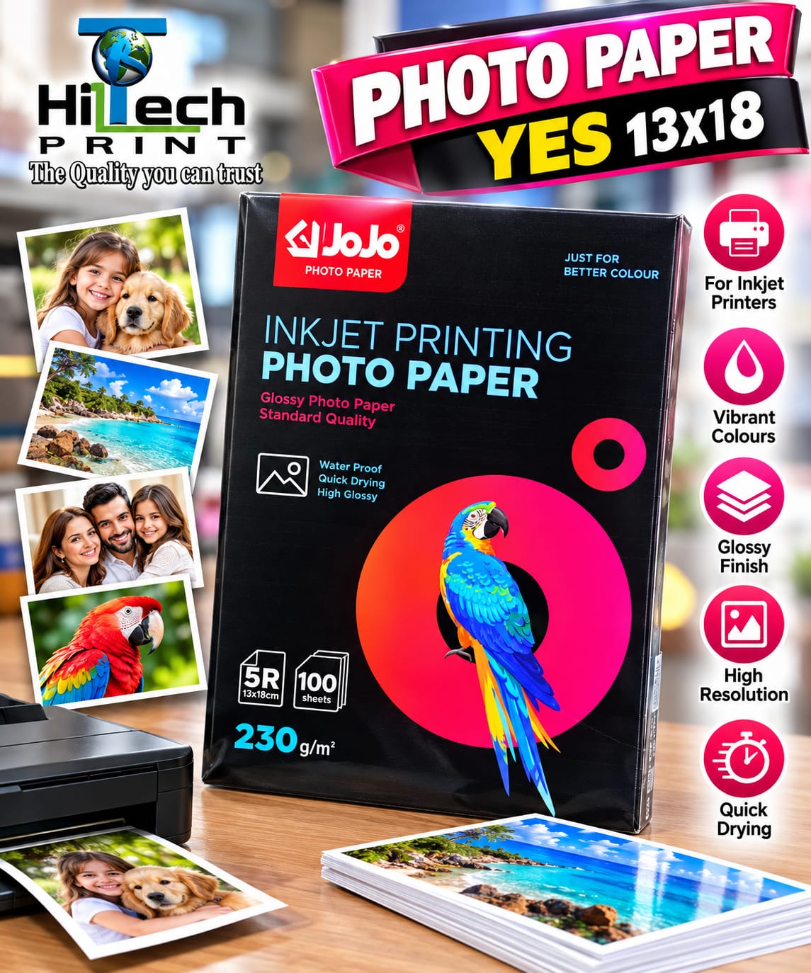 230 gram 13x18 glossy photo paper