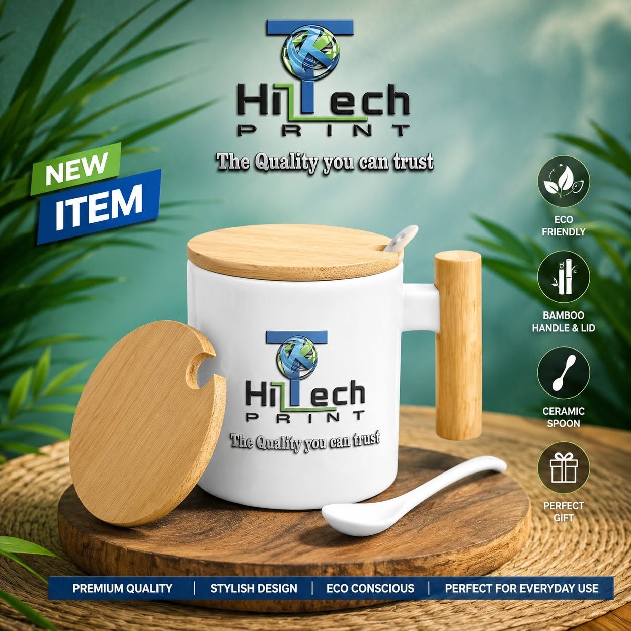 11 oz mug bamboo hand and cover