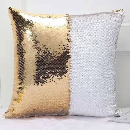 GOLD Sequin  PILLOW DOUBLE SIDE PRINTING