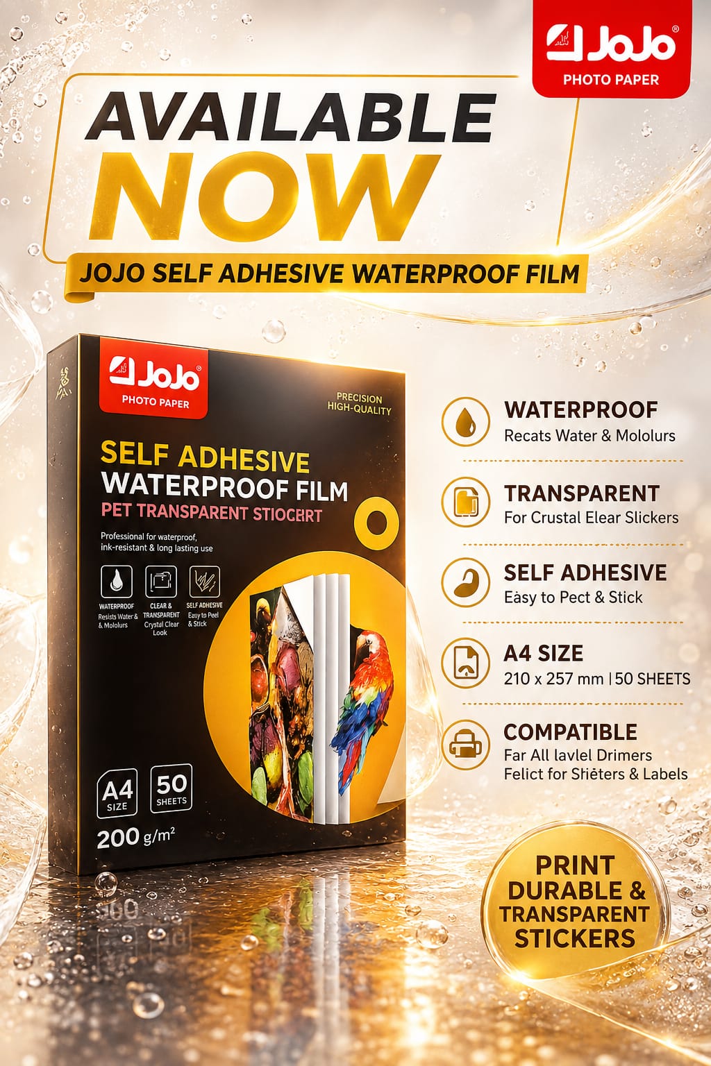 translucent crystal paper A4 50sheets colour cover