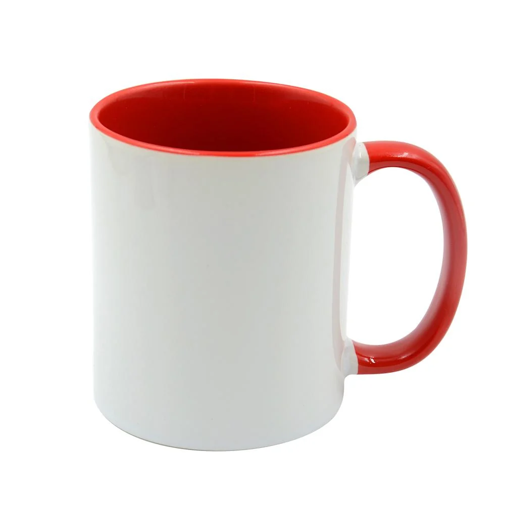 11oz sublimation inner & handle color mug,red