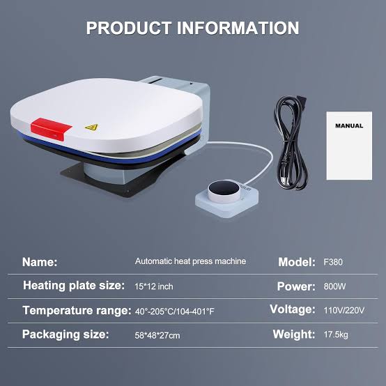 Automatic Flat Heat Press 29x38cm
